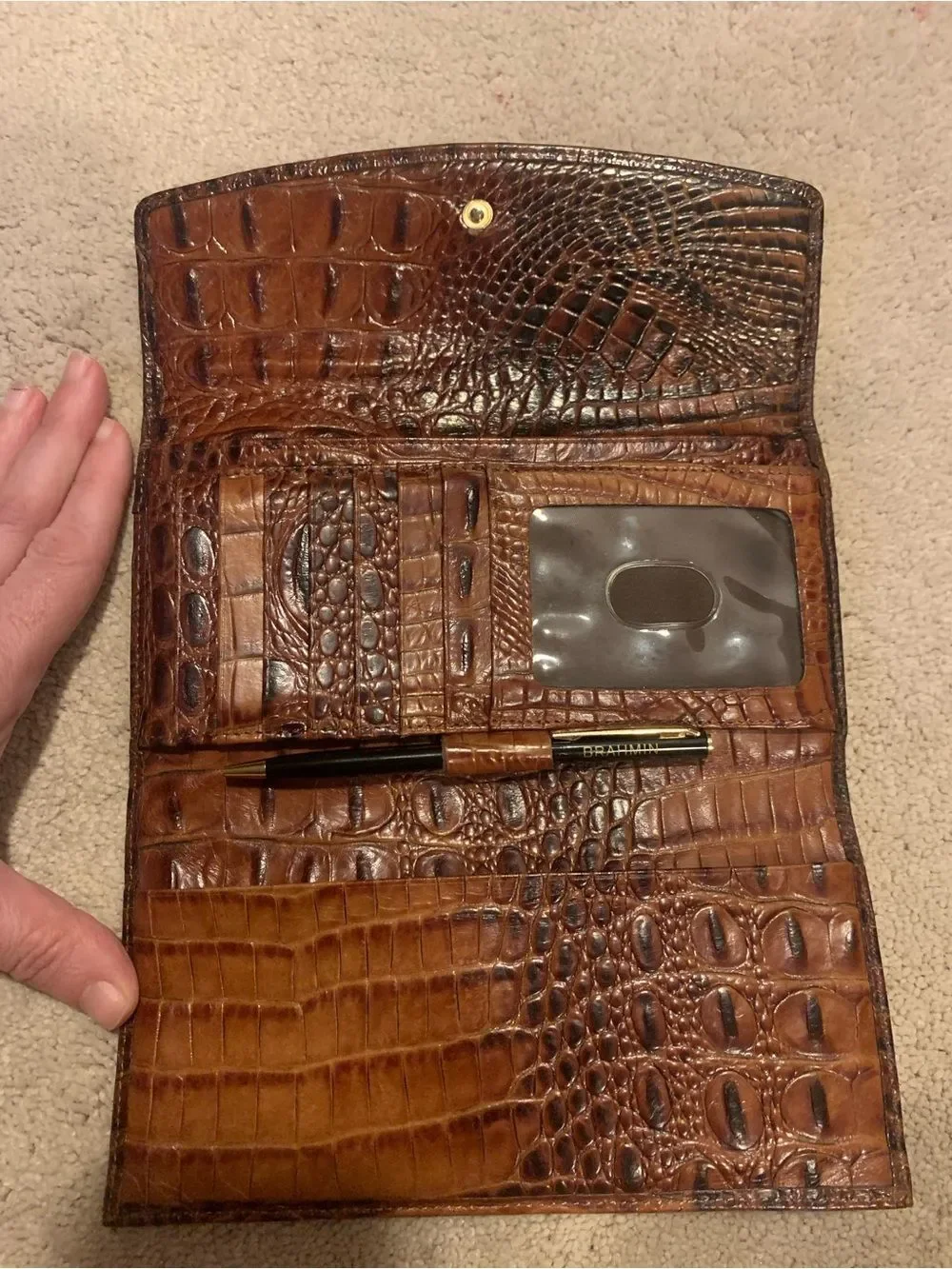 Brahmin croc embossed